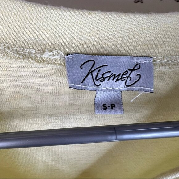 Kismet Vneck tie up shoulder detail ribbons Light Yellow Tank Top - Picture 8 of 11